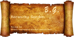 Bereszky Gordon névjegykártya